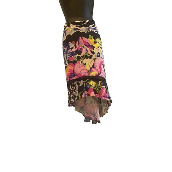 Yigal Azrouel women’s skirt small  high low hem  100% Silk - Picture 3 of 5